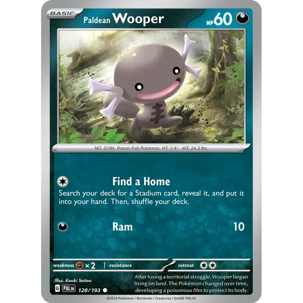 Paldean Wooper 128/193 Common Paldea Evolved Pokemon Reverse Holo Near Mint (NM) przód
