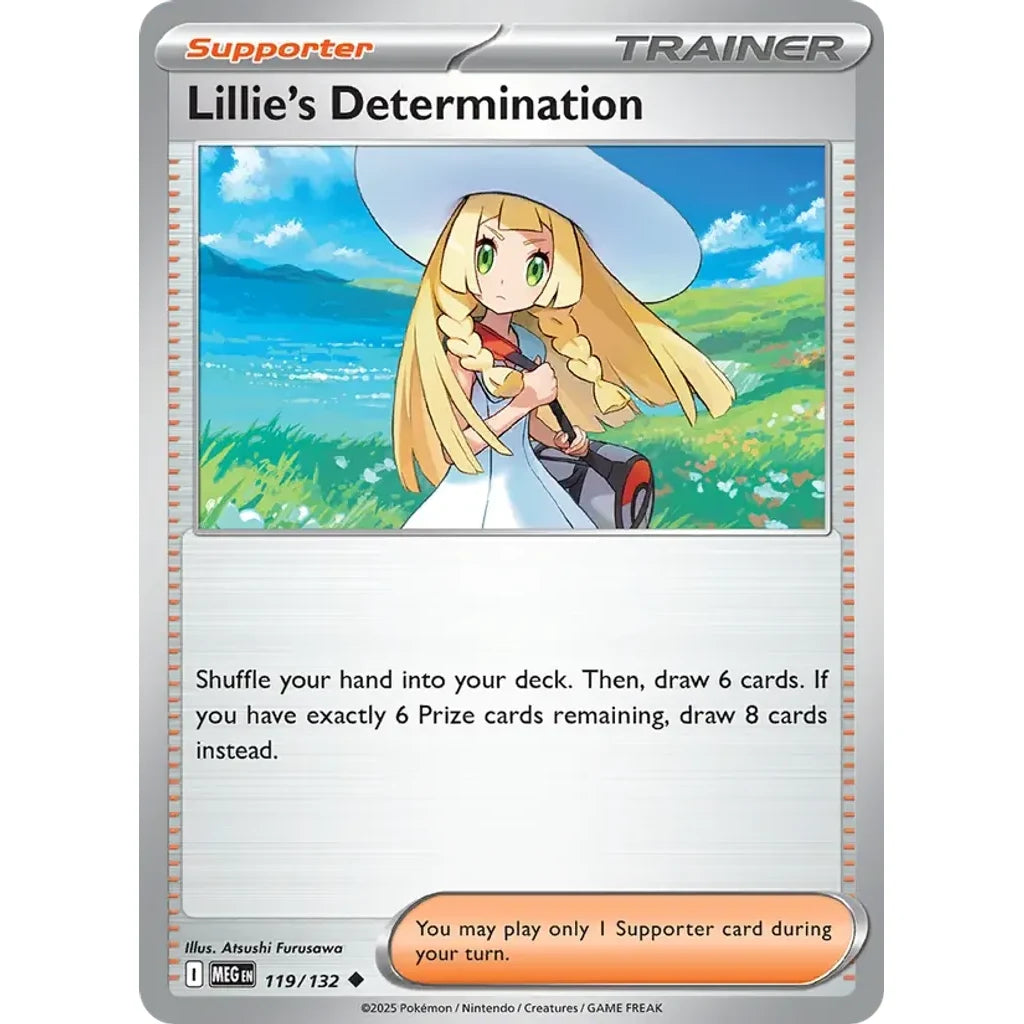 Lillie's Determination 119/132 Uncommon Mega Evolution Pokemon Near Mint (NM) przód