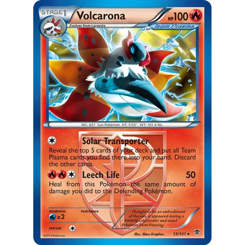 Volcarona 13/101 Rare Plasma Blast Pokemon Lightly Played (LP) przód
