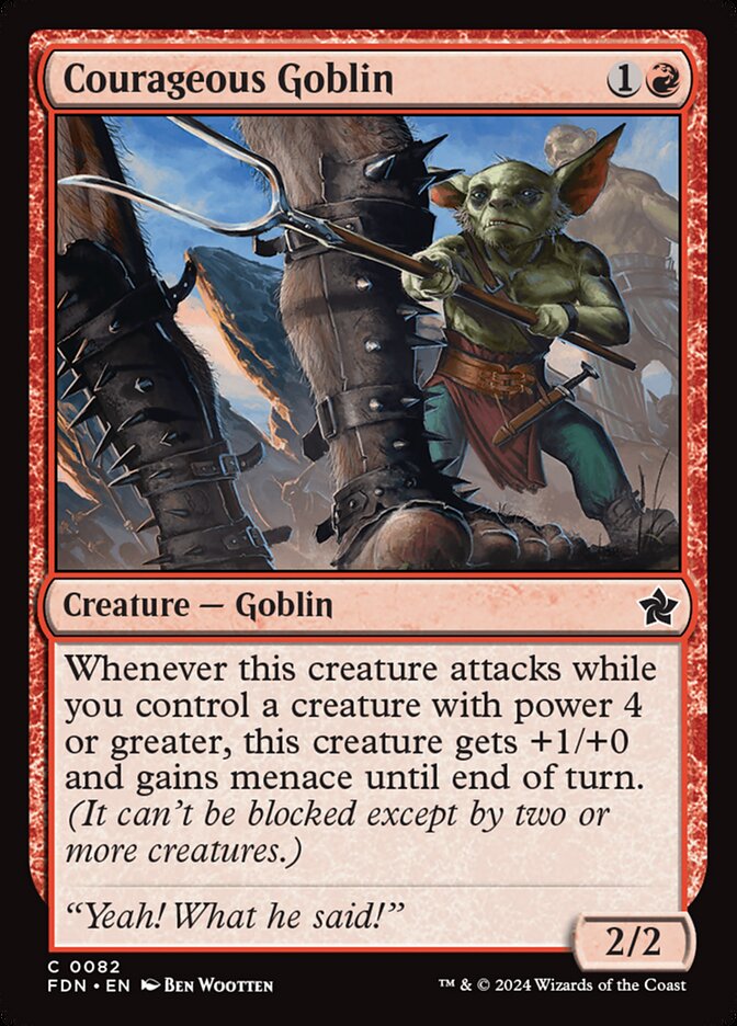Courageous Goblin 82 Common Foundations Magic: The Gathering Near Mint (NM) przód