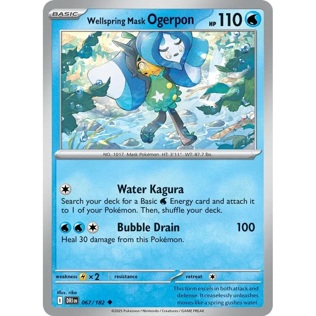 Wellspring Mask Ogerpon 067/182 Uncommon Destined Rivals Pokemon Lightly Played (LP) przód