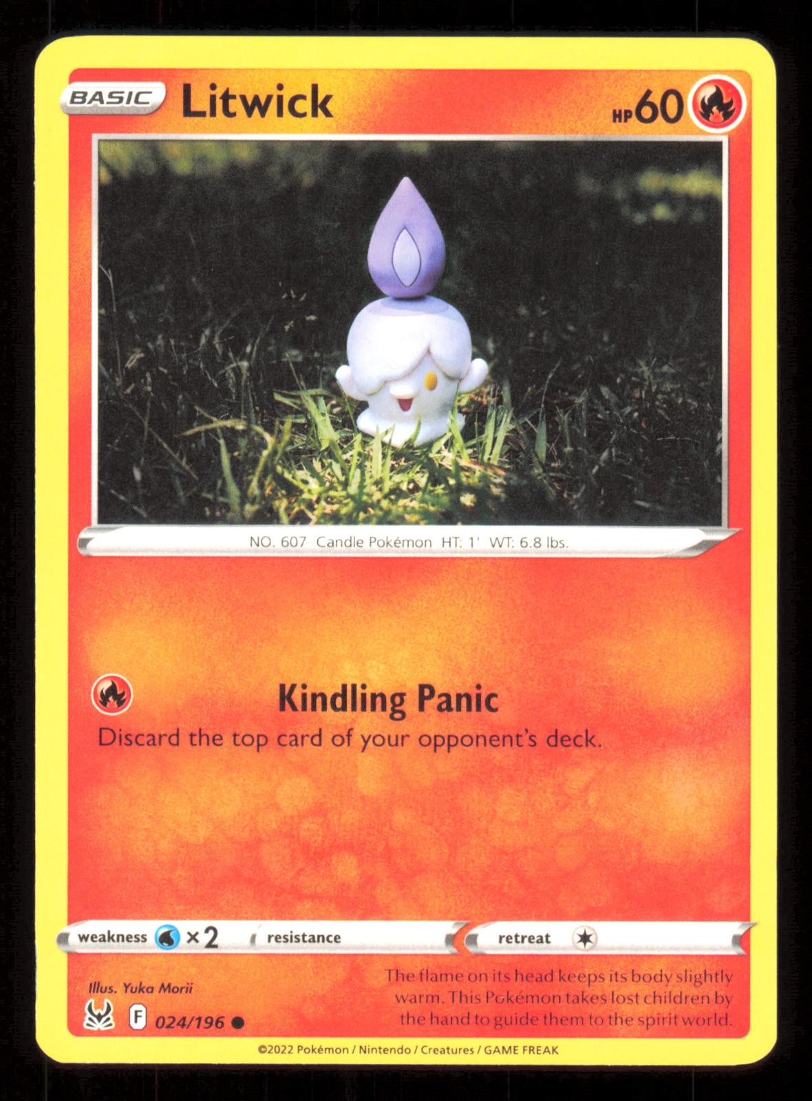 Litwick 024/196 Common Lost Origin Pokemon Lightly Played (LP) przód