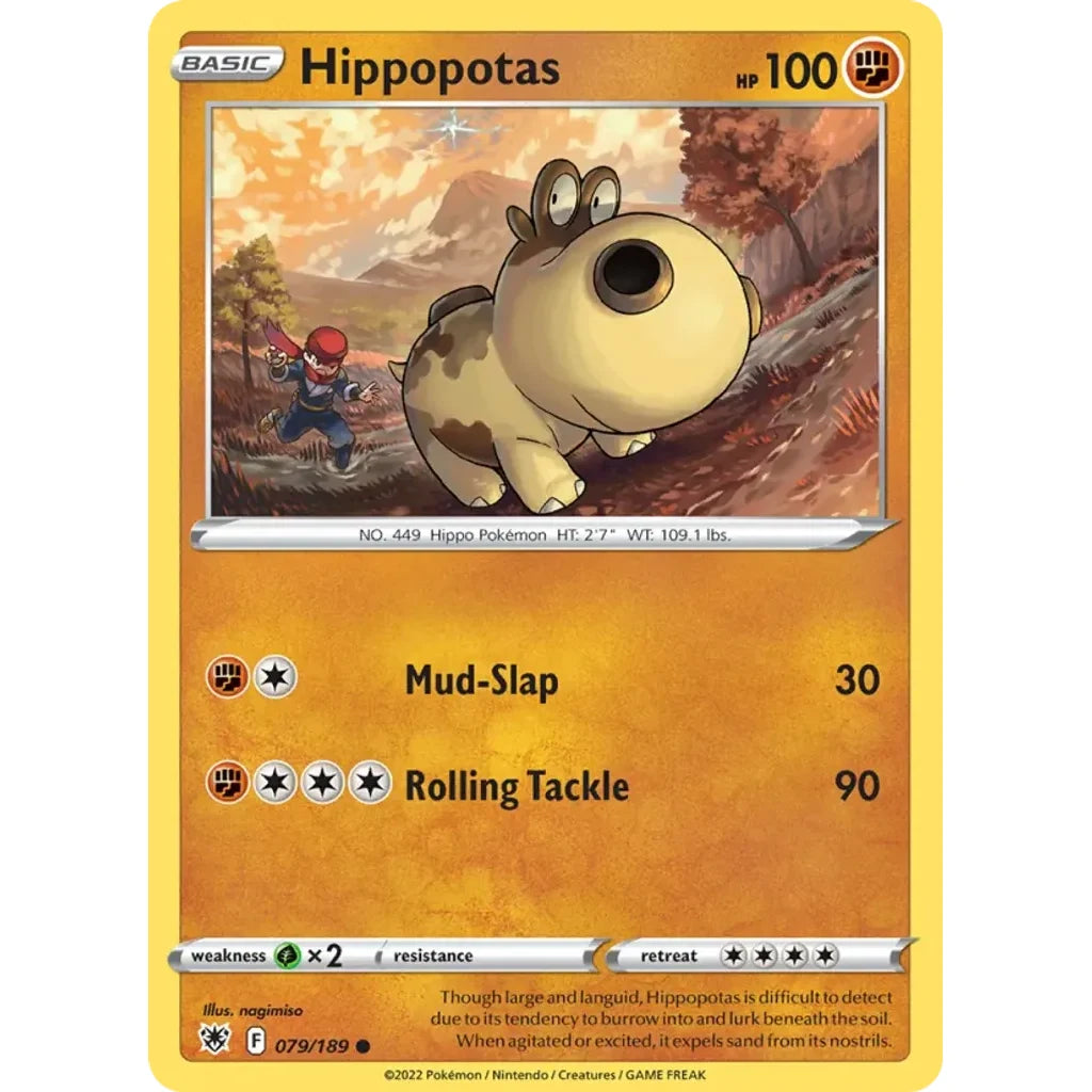 Hippopotas 079/189 Common Astral Radiance Pokemon Lightly Played (LP) przód