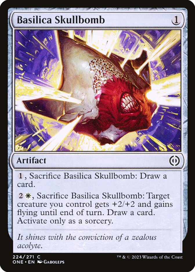 Basilica Skullbomb 224 Common Phyrexia: All Will Be One Magic: The Gathering Near Mint (NM) przód
