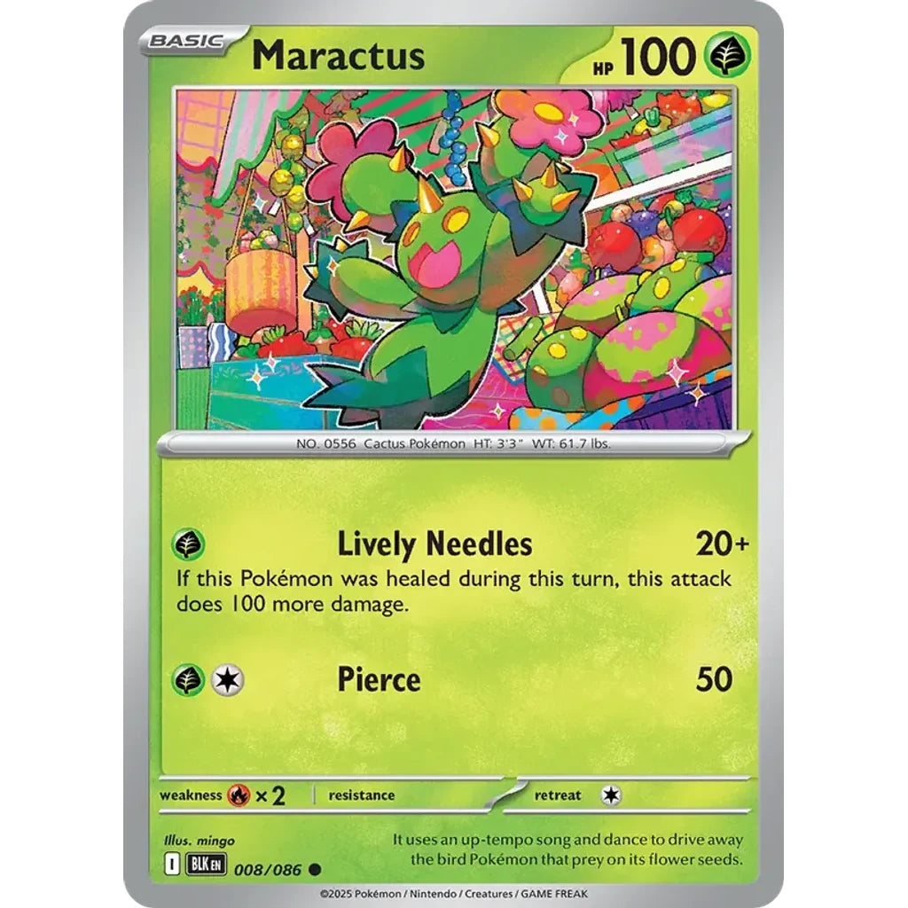 Maractus 008/086 Common SV: Black Bolt Pokemon Near Mint (NM) przód