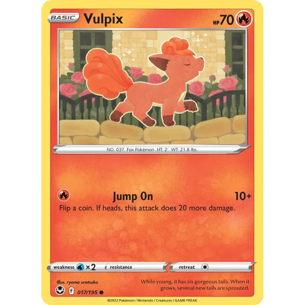 Vulpix 017/195 Common Silver Tempest Pokemon Lightly Played (LP) przód