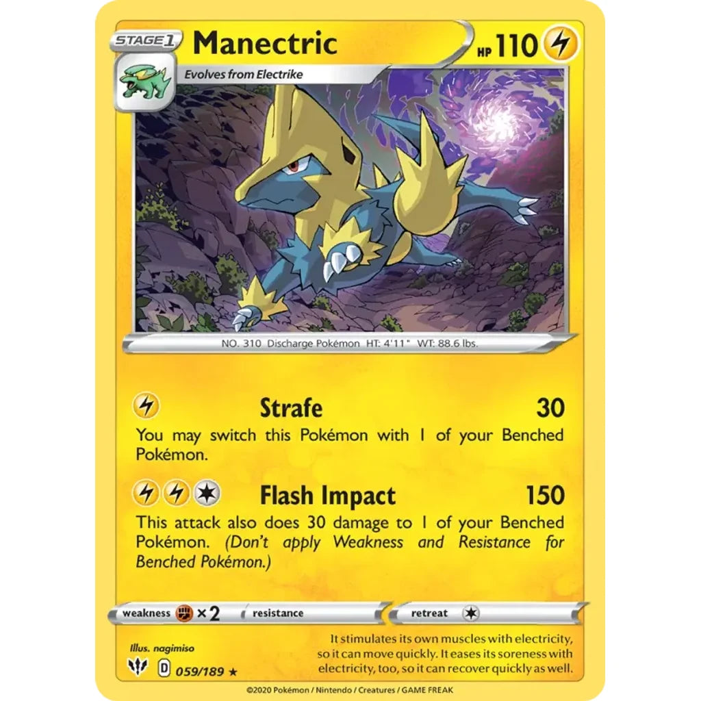 Manectric 059/189 Rare Darkness Ablaze Pokemon Near Mint (NM) przód
