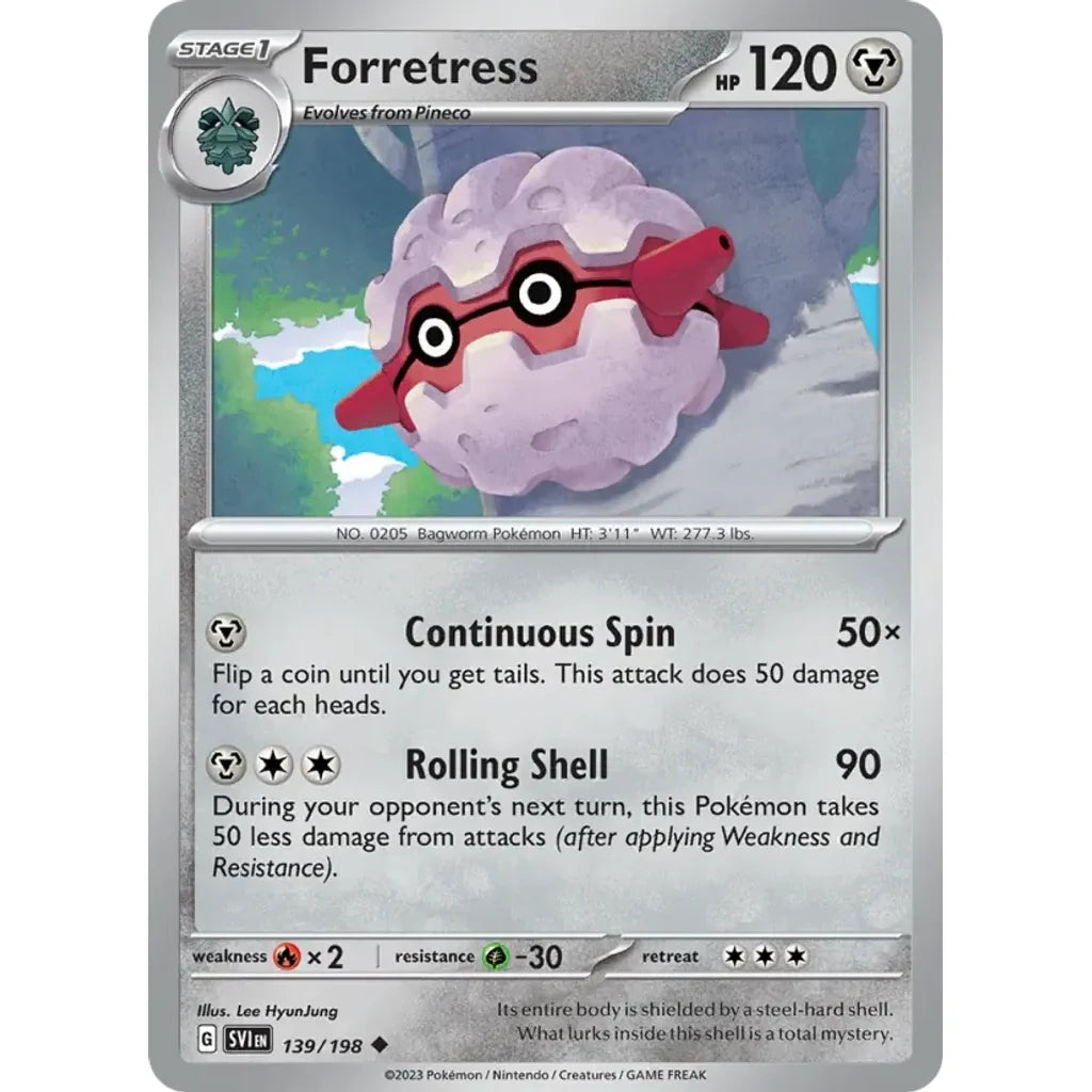 Forretress 139/198 Uncommon Scarlet &amp; Violet Pokemon Near Mint (NM) przód