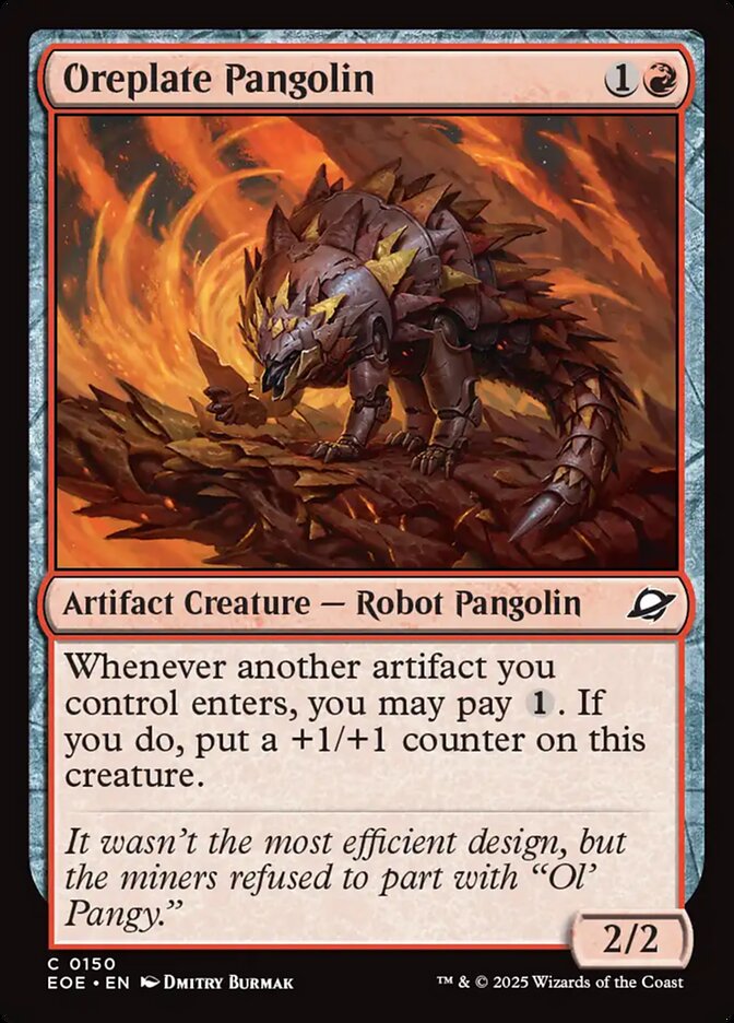 Oreplate Pangolin 150 Common Edge of Eternities Magic: The Gathering Near Mint (NM) przód