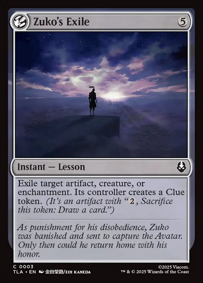 Zuko's Exile 3 Common Avatar: The Last Airbender Magic: The Gathering Near Mint (NM) przód