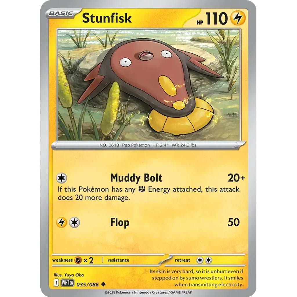 Stunfisk 035/086 Uncommon SV: White Flare Pokemon Near Mint (NM) przód