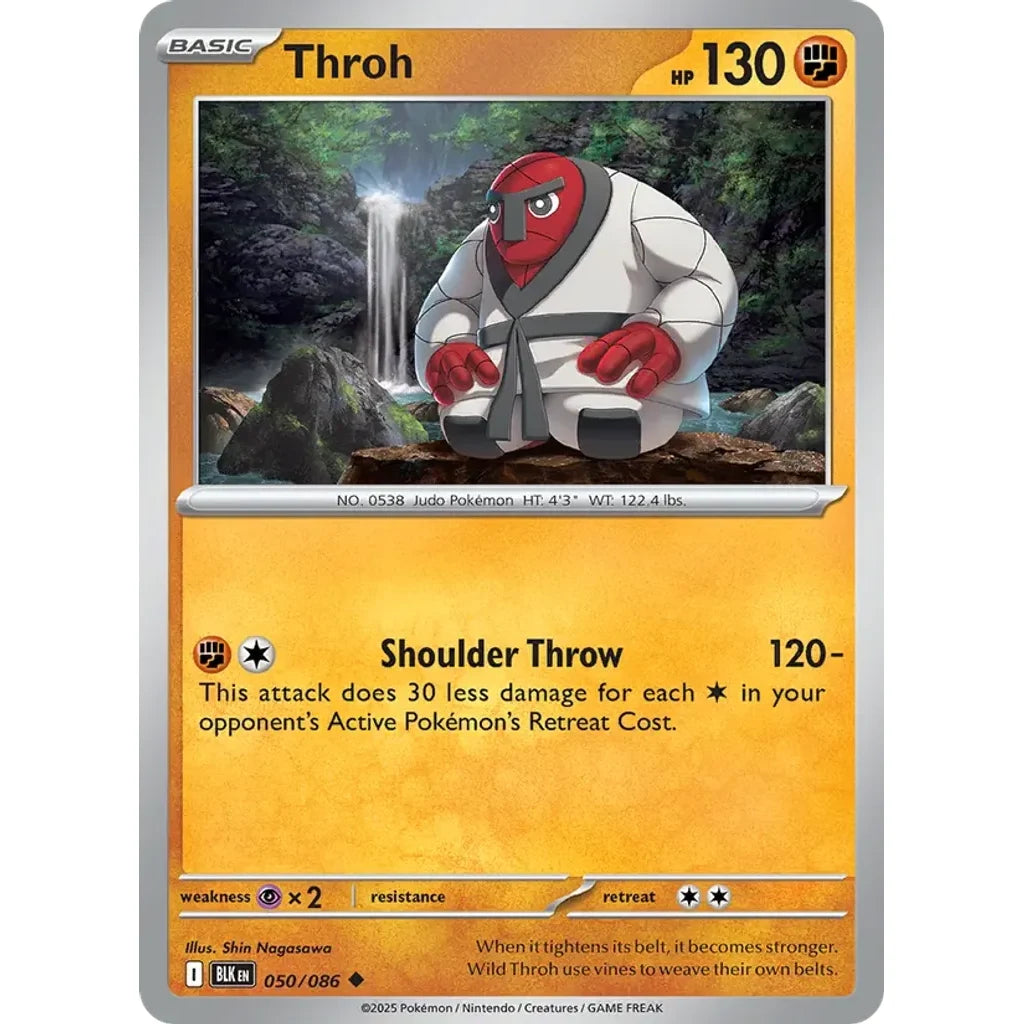 Throh 050/086 Uncommon SV: Black Bolt Pokemon Near Mint (NM) przód