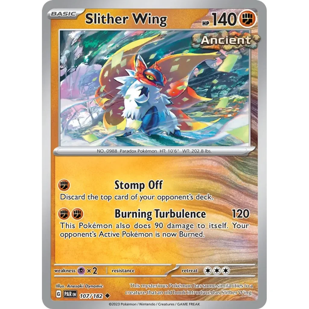 Slither Wing 107/182 Uncommon Paradox Rift Pokemon Near Mint (NM) przód