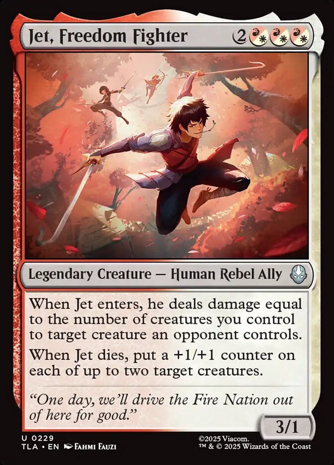 Jet, Freedom Fighter 229 Avatar: The Last Airbender Magic: The Gathering Near Mint (NM) przód