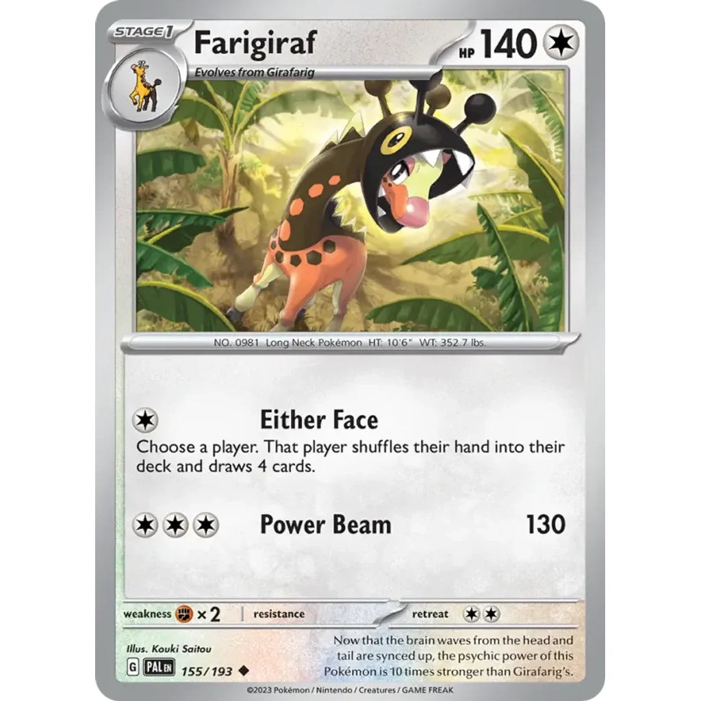 Farigiraf 155/193 Uncommon Paldea Evolved Pokemon Lightly Played (LP) przód
