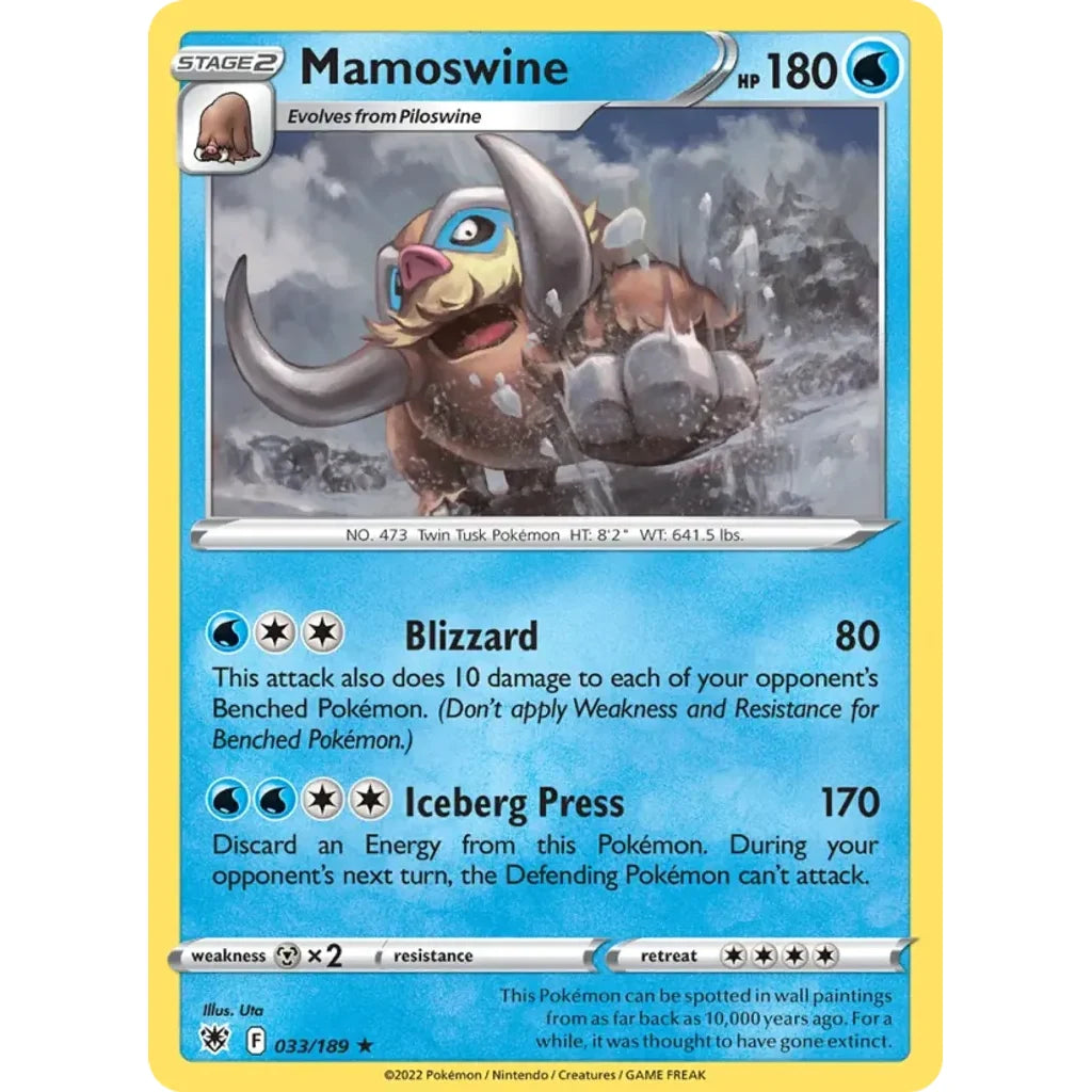 Mamoswine 033/189 Rare Astral Radiance Pokemon Lightly Played (LP) przód