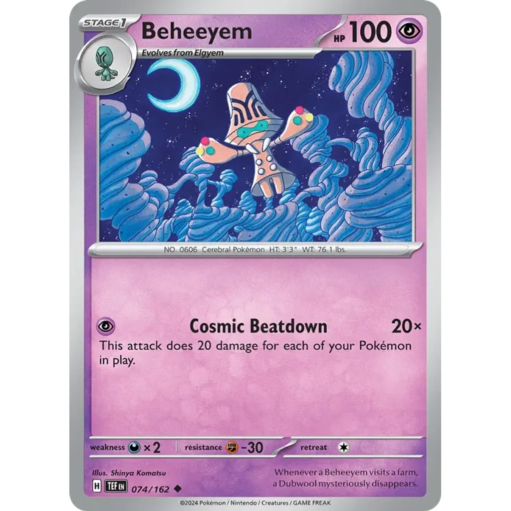 Beheeyem 074/162 Uncommon Temporal Forces Pokemon Near Mint (NM) przód