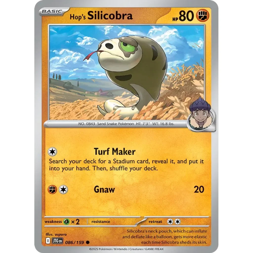 Hop's Silicobra 086/159 Common Journey Together Pokemon Lightly Played (LP) przód