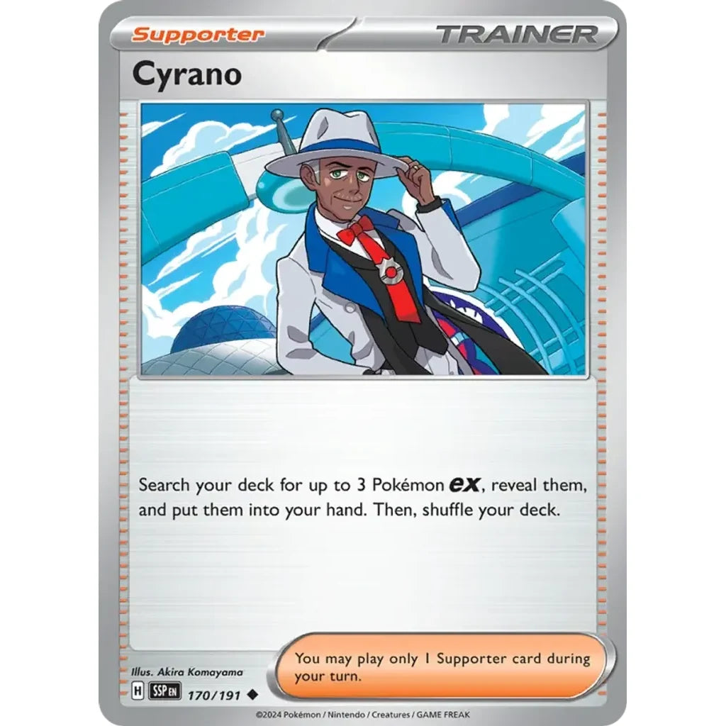 Cyrano 170/191 Uncommon Surging Sparks Pokemon Reverse Holo Near Mint (NM) przód