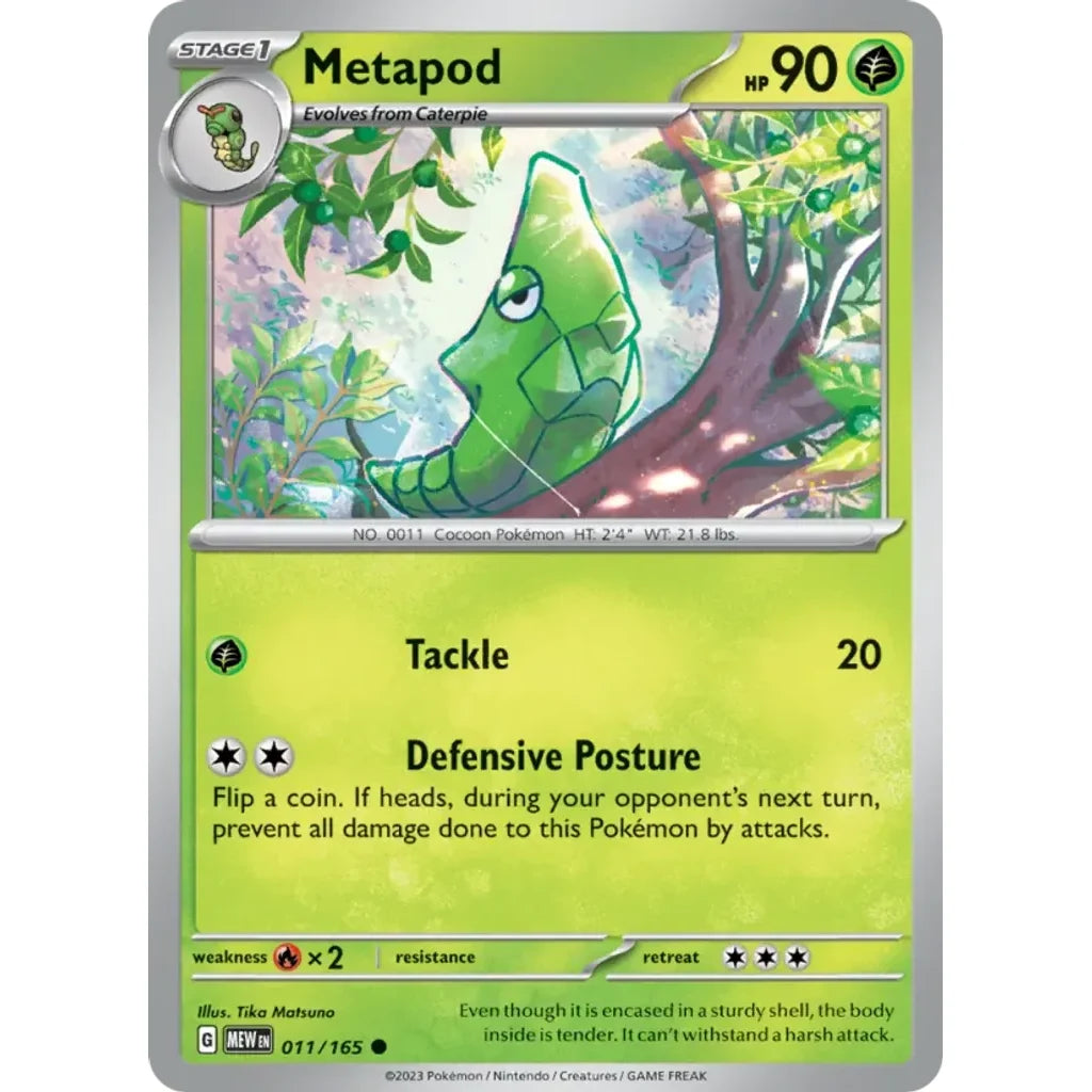 Metapod 011/165 Common 151 Pokemon Japanese Near Mint (NM) przód