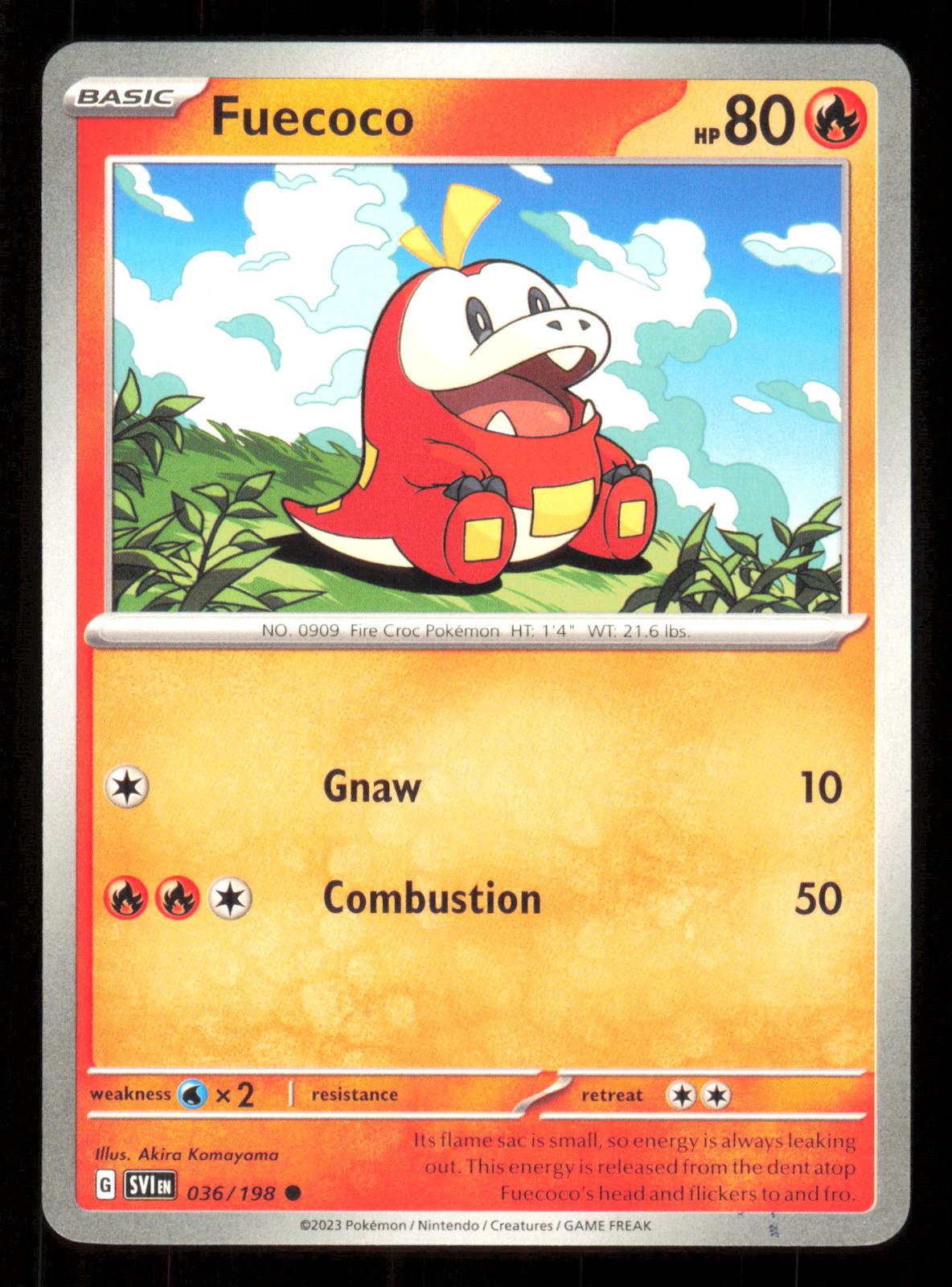 Fuecoco 036/198 Common Scarlet &amp; Violet Pokemon Lightly Played (LP) przód