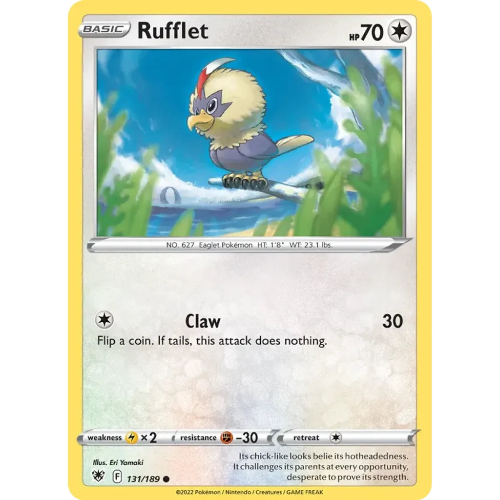 Rufflet 131/189 Common Astral Radiance Pokemon Lightly Played (LP) przód