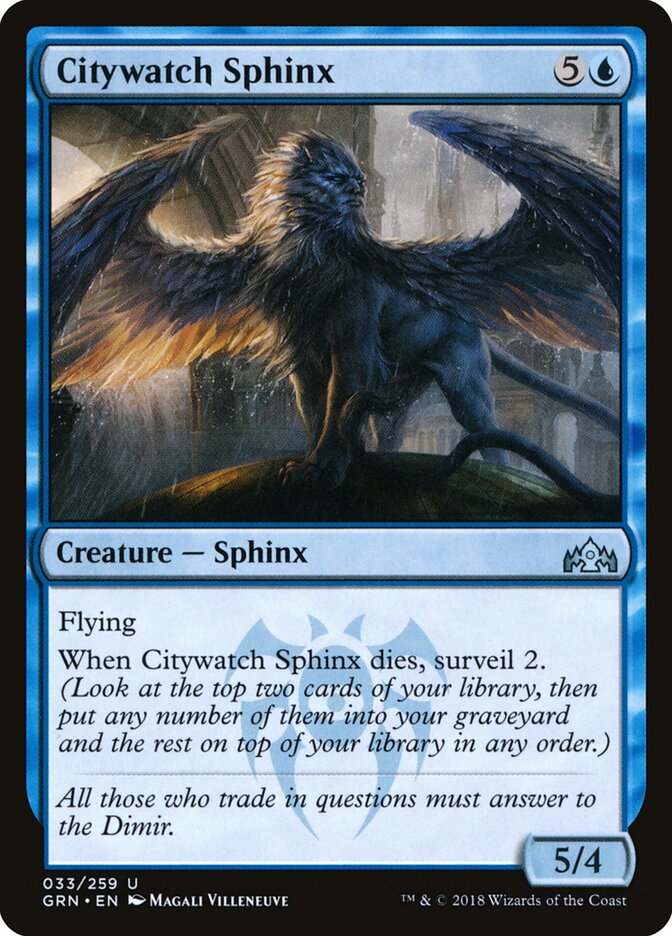 Citywatch Sphinx 33 Uncommon Guilds of Ravnica Magic: The Gathering Near Mint (NM) przód