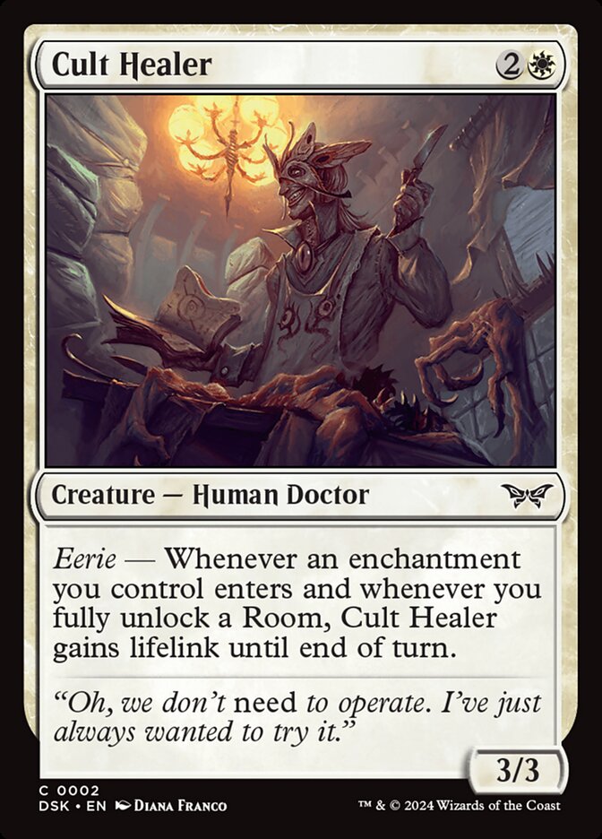Cult Healer 2 Common Duskmourn: House of Horror Magic: The Gathering Near Mint (NM) przód