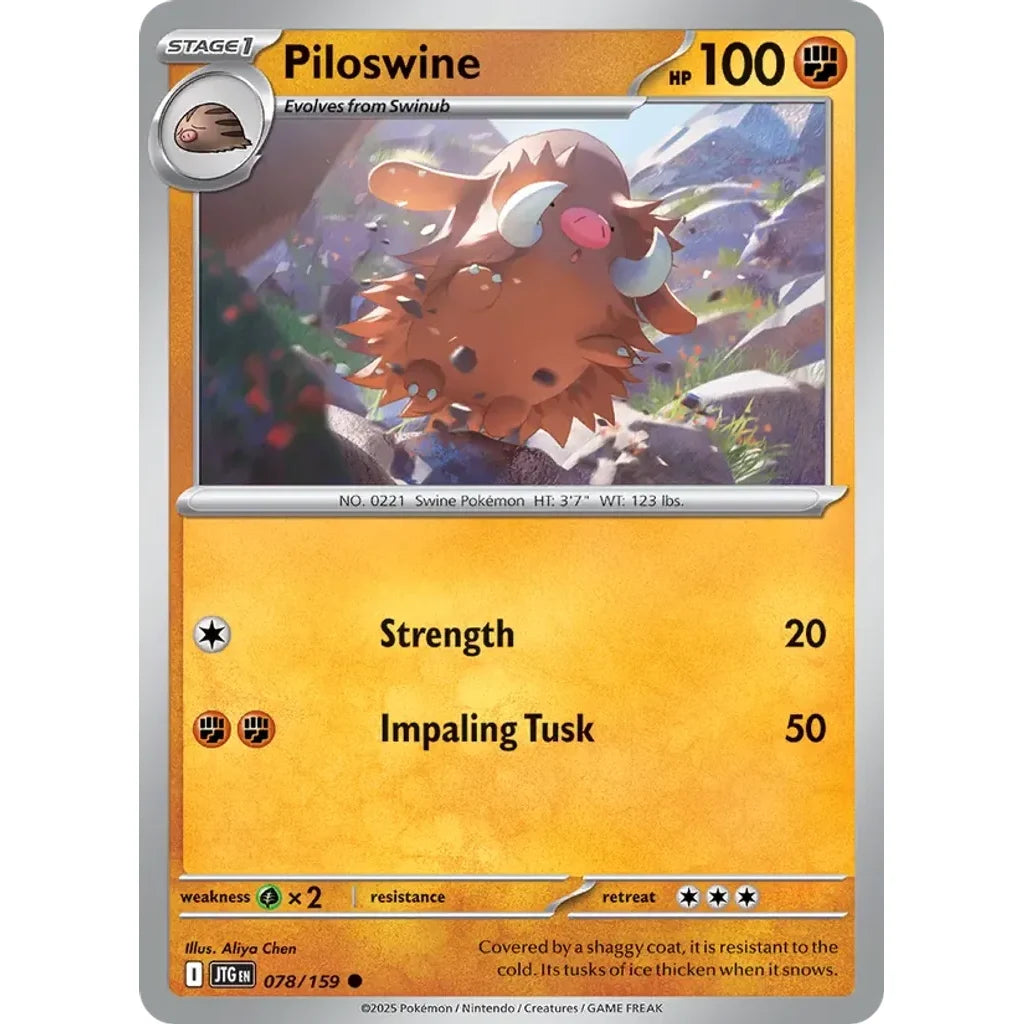Piloswine 078/159 Common Journey Together Pokemon Near Mint (NM) przód