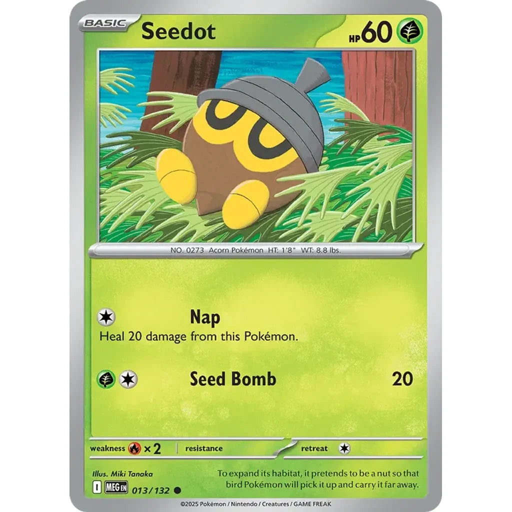 Seedot 013/132 Common Mega Evolution Pokemon Near Mint (NM) przód