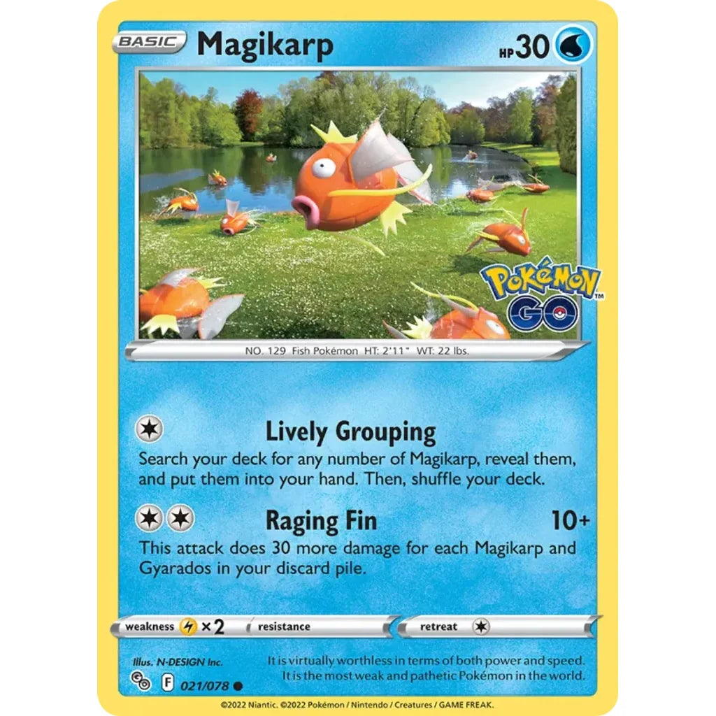 Magikarp 021/078 Common Pokemon GO Pokemon Lightly Played (LP) przód