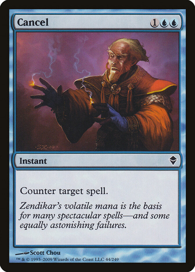 Cancel 44 Common Zendikar Magic: The Gathering Lightly Played (LP) przód
