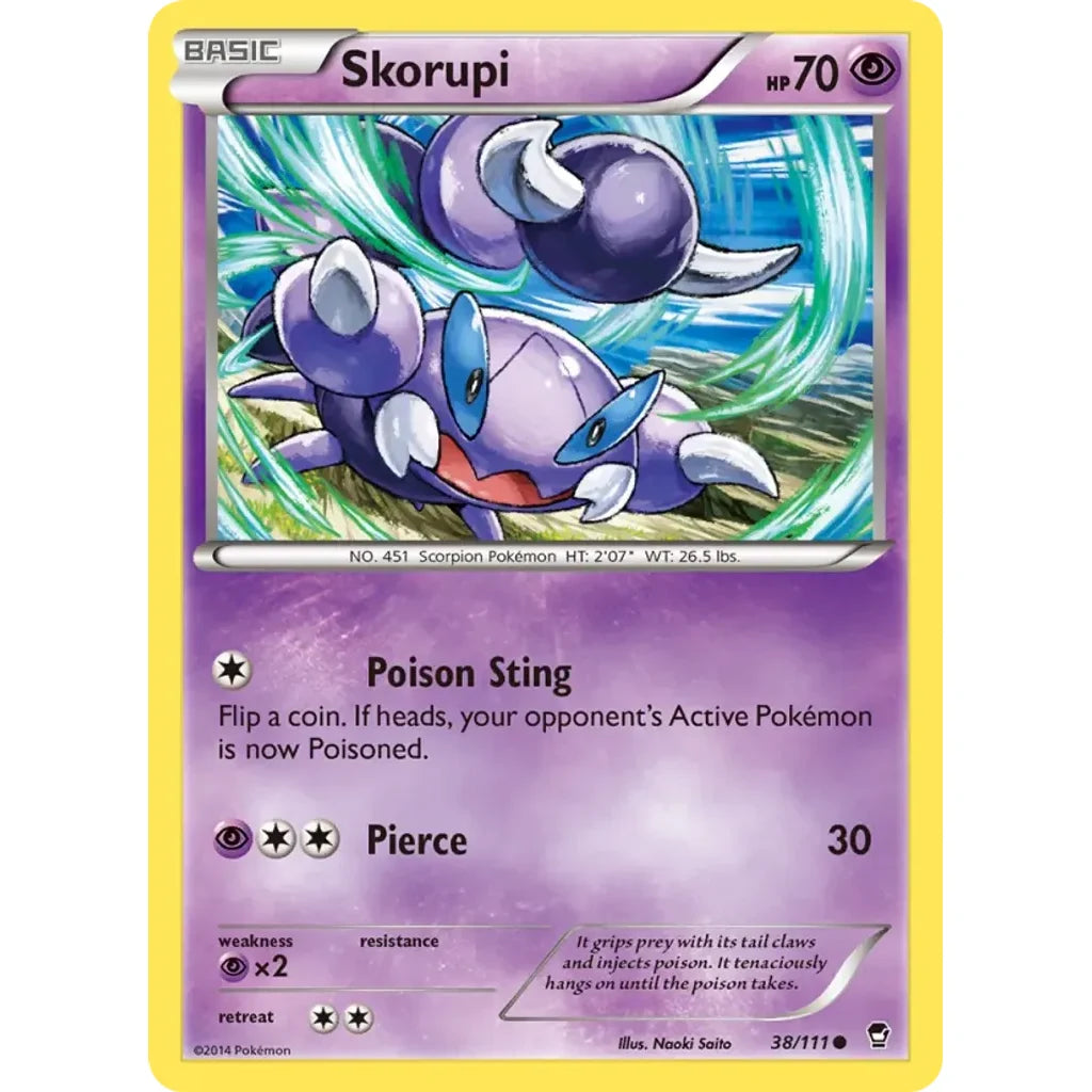 Skorupi 38/111 Common Furious Fists Pokemon Lightly Played (LP) przód