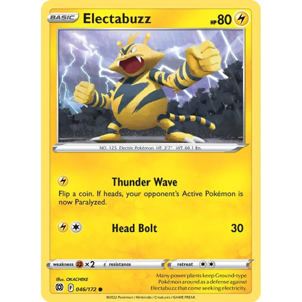 Electabuzz 046/172 Common Brilliant Stars Pokemon Lightly Played (LP) przód