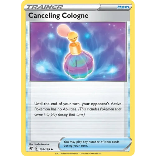 Canceling Cologne 136/189 Uncommon Astral Radiance Pokemon Reverse Holo Near Mint (NM) przód