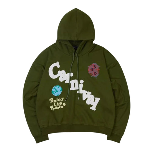 Carnival Enjoy The Process Washed Hoodie Olive SS23 - archivebyx