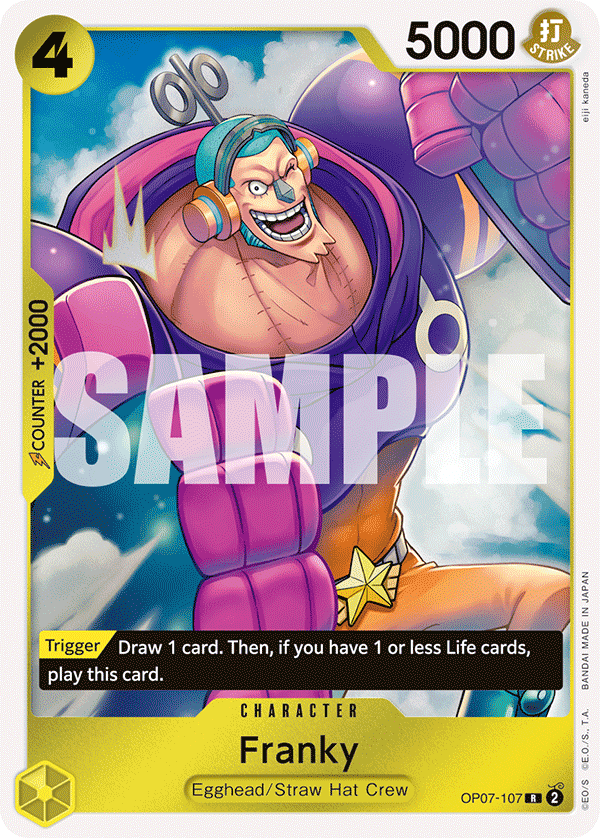 Franky OP07-107 Rare 500 Years in the Future One Piece Foil Near Mint (NM) przód