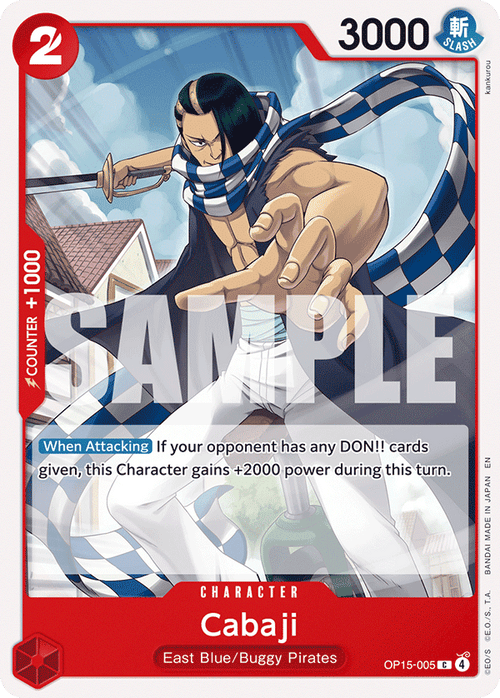 Cabaji OP15-005 Common Adventure on Kami's Island One Piece Near Mint (NM) przód