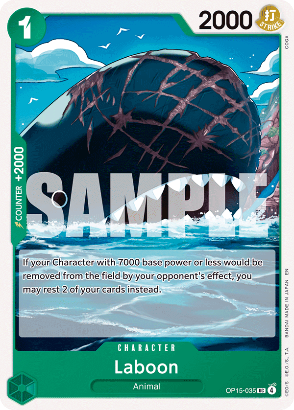 Laboon OP15-035 Uncommon Adventure on Kami's Island One Piece Near Mint (NM) przód