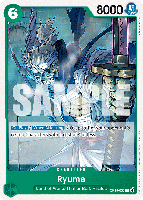 Ryuma OP15-036 Common Adventure on Kami's Island One Piece Near Mint (NM) przód