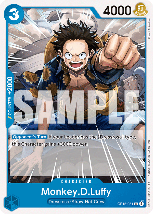 Monkey.D.Luffy OP15-051 Uncommon Adventure on Kami's Island One Piece Near Mint (NM) przód