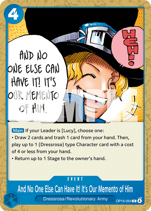 And No One Else Can Have It! It's Our Memento of Him OP15-054 Adventure on Kami's Island One Piece Near Mint (NM) przód
