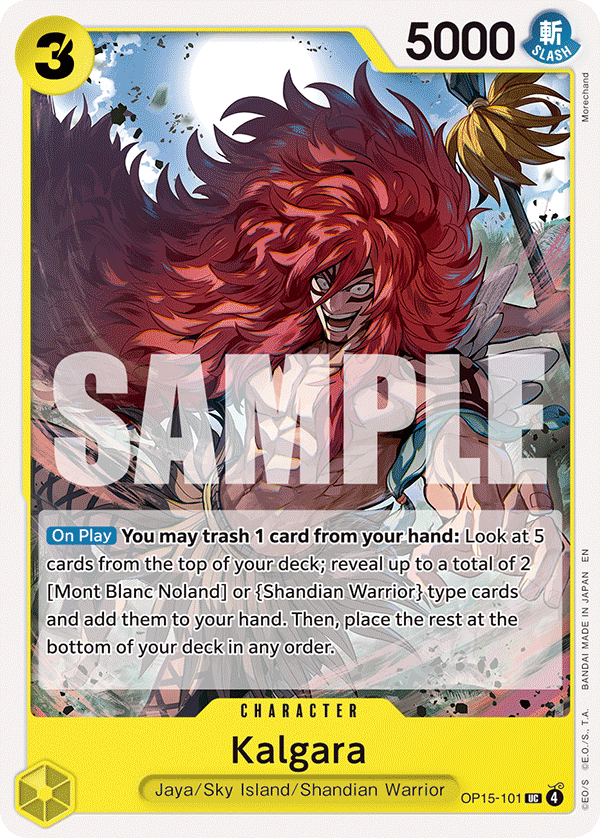Kalgara OP15-101 Uncommon Adventure on Kami's Island One Piece Near Mint (NM) przód