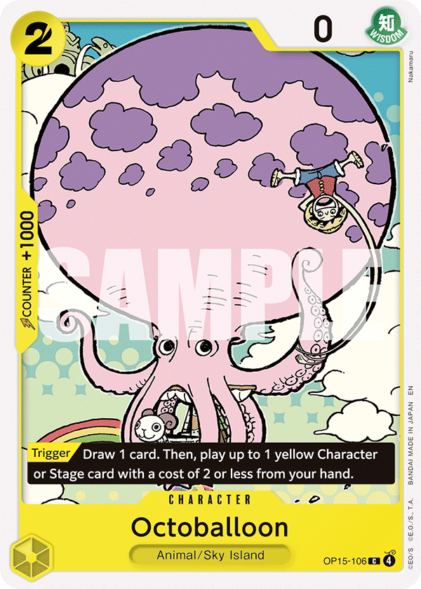 Octoballoon OP15-106 Common Adventure on Kami's Island One Piece Near Mint (NM) przód