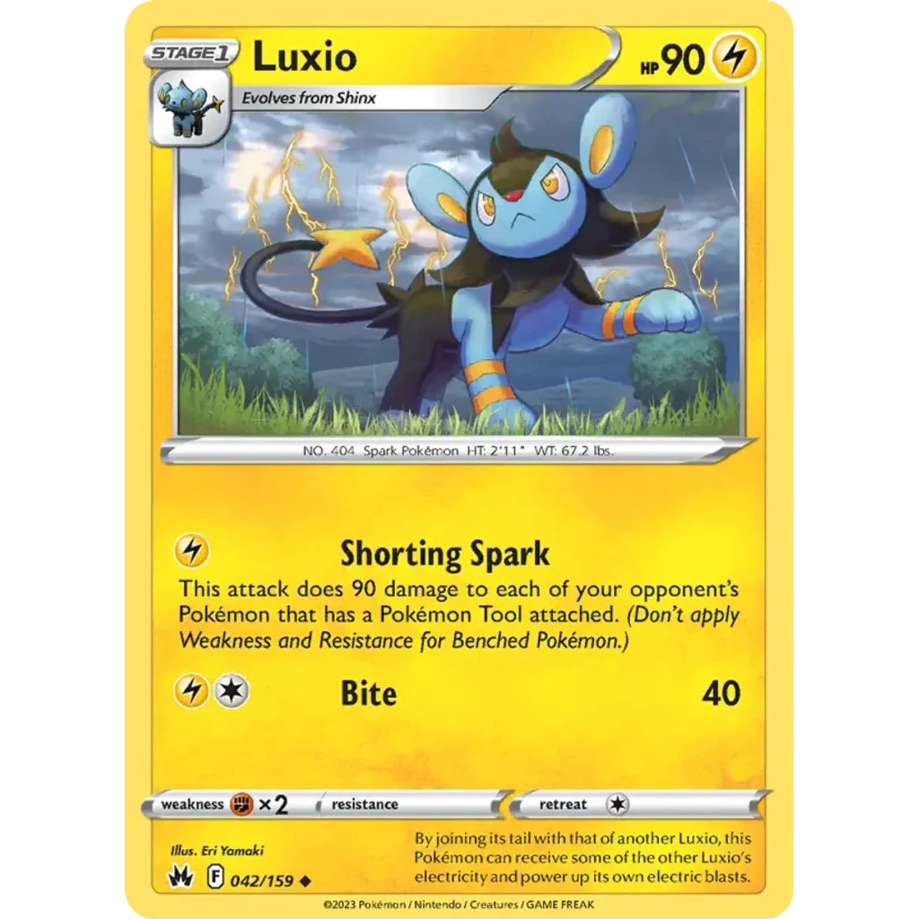 Luxio 042/159 Uncommon Crown Zenith Pokemon Near Mint (NM) przód