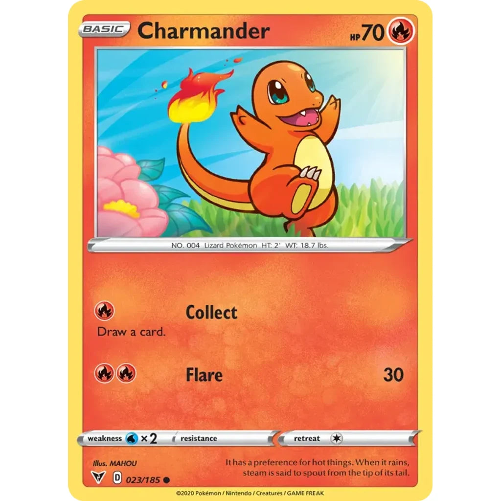 Charmander 023/185 Common Vivid Voltage Pokemon Near Mint (NM) przód