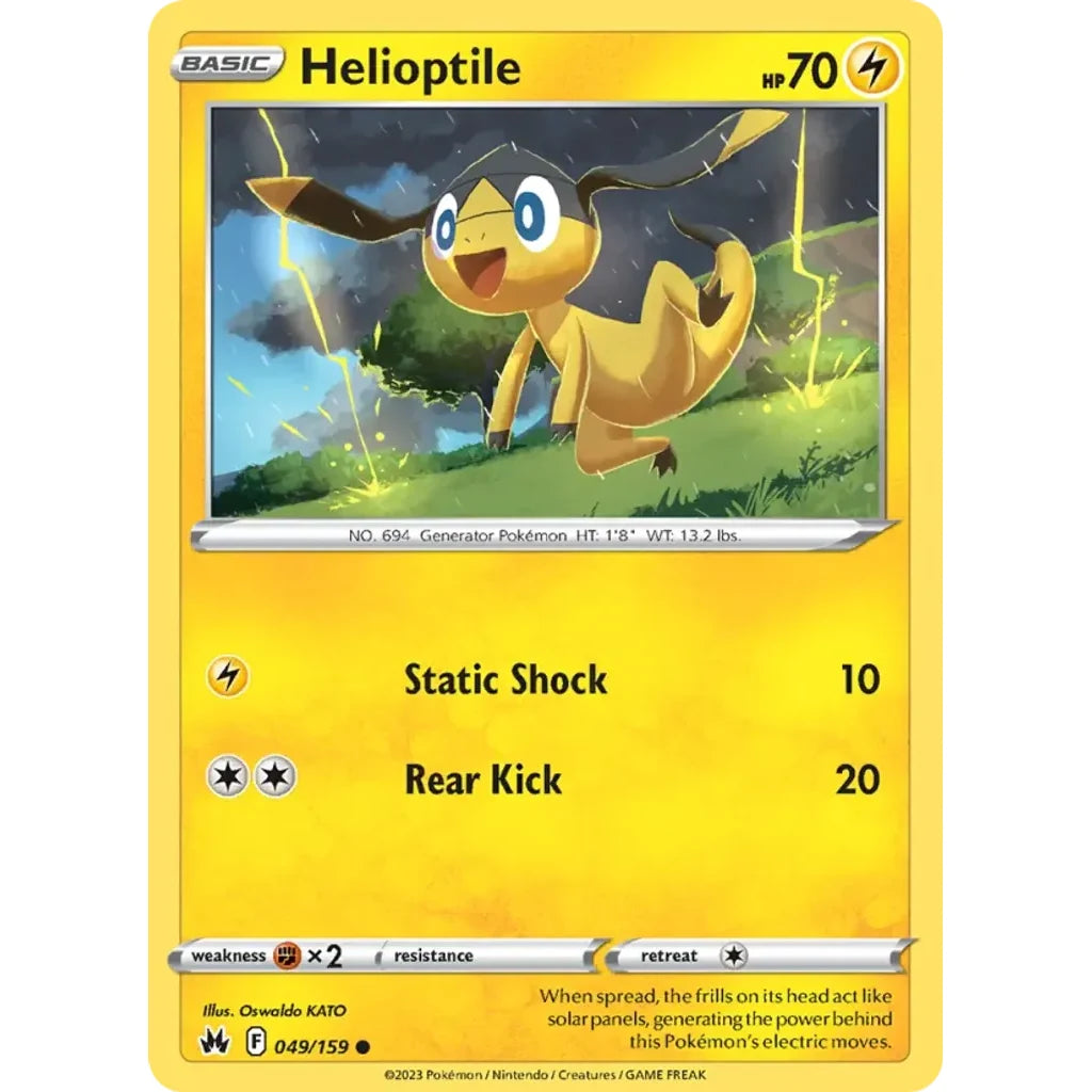 Helioptile 049/159 Common Crown Zenith Pokemon Lightly Played (LP) przód