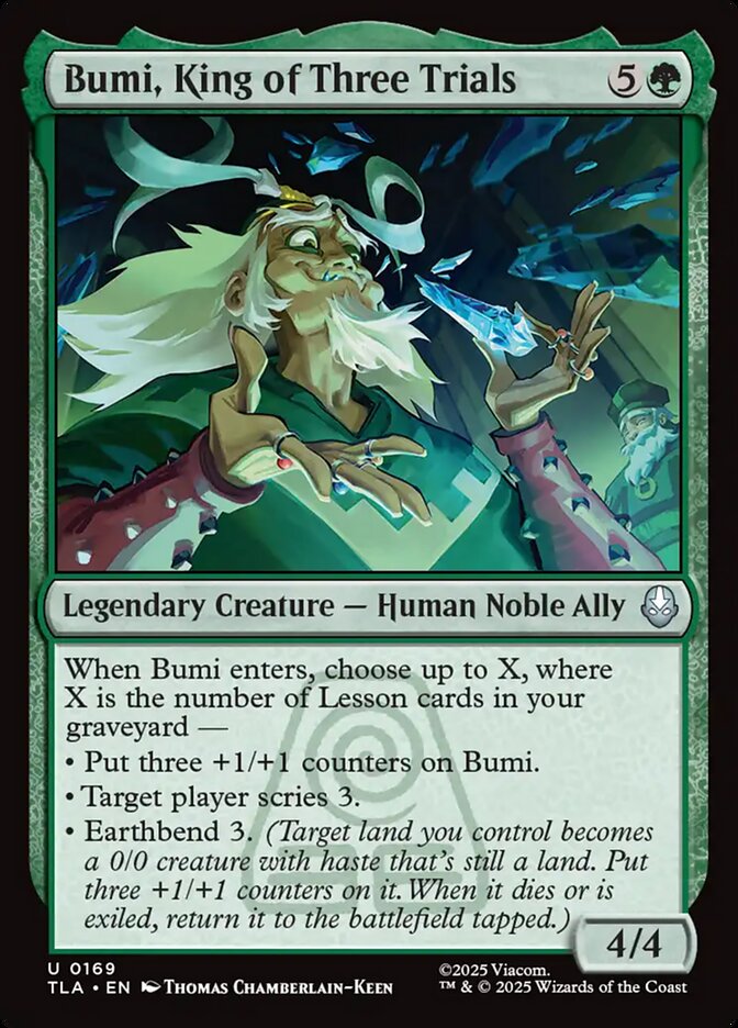 Bumi, King of Three Trials 169 Avatar: The Last Airbender Magic: The Gathering Near Mint (NM) przód