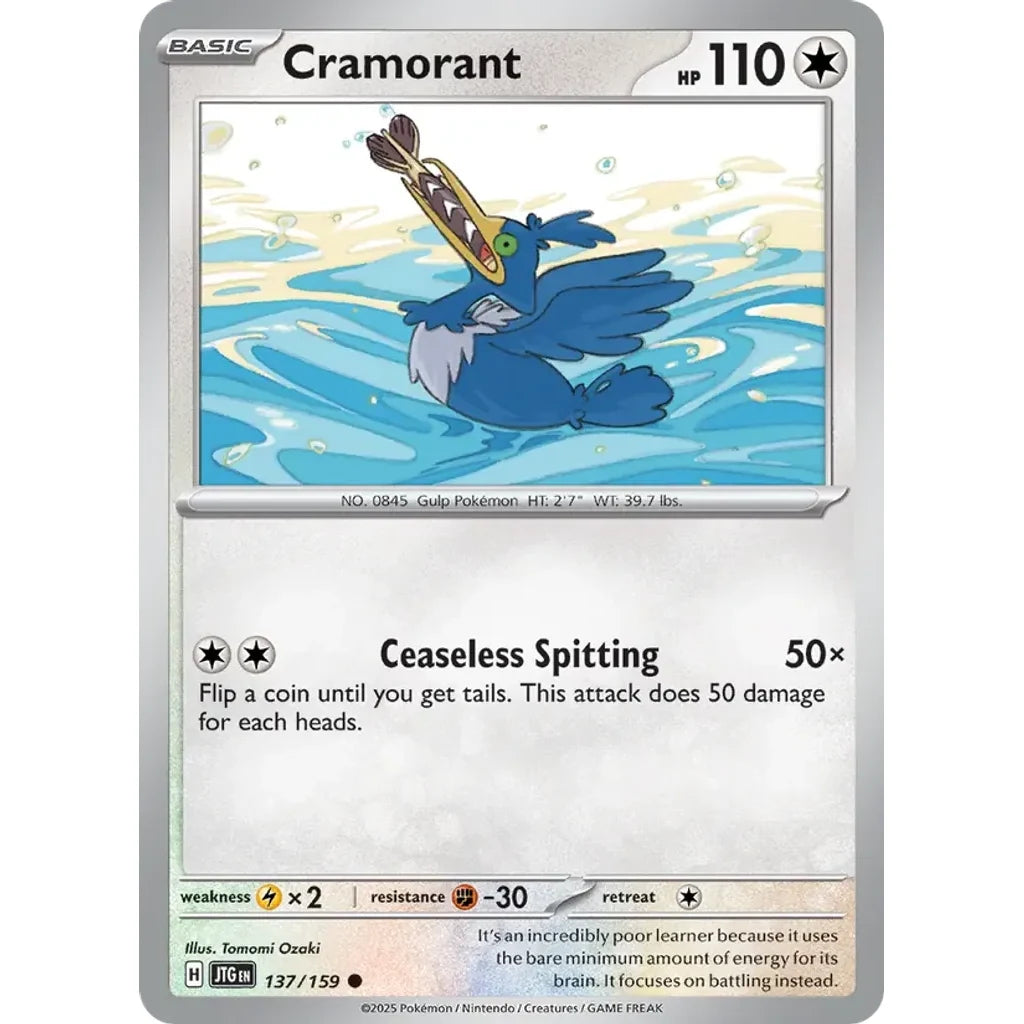 Cramorant 137/159 Common Journey Together Pokemon Reverse Holo Near Mint (NM) przód