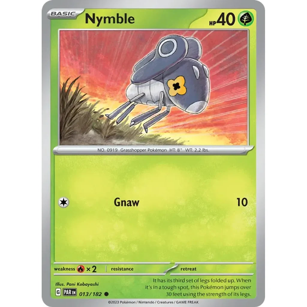 Nymble 013/182 Common Paradox Rift Pokemon Near Mint (NM) przód